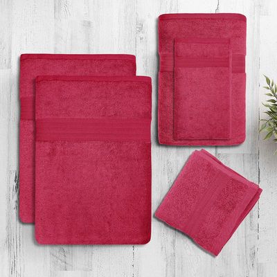 Extra Large Bath Towels Set (Pack of 6) 2 Bath Sheet 90x180cm, 1 Bath Towel 70x140cm, 1 Hand Towel 40x70cm, 2 Face Towel 30x30cm, Pink - 550 GSM 100% Cotton Soft Bathroom Towels, Quick Drying, Highly Absorbent, Perfect for Hotels, Spas and Homes Extra Large Bath Towels Set (Pack of 6) 2 Bath Sheet 90x180cm, 1 Bath Towel 70x140cm, 1 Hand Towel 40x70cm, 2 Face Towel 30x30cm, Pink - 550 GSM 100% Cotton Soft Bathroom Towels, Quick Drying, Highly Absorbent, Perfect for Hotels, Spas and Homes
