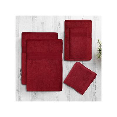 Extra Large Bath Towels Set (Pack of 7) 2 Bath Sheet 90x180cm, 1 Bath Towel 70x140cm, 1 Hand Towel 40x70cm, 2 Face Towel 30x30cm, Burgundy - 550 GSM 100% Cotton Soft Bathroom Towels, Quick Drying, Highly Absorbent, Perfect for Hotels, Spas and Homes Extra Large Bath Towels Set (Pack of 7) 2 Bath Sheet 90x180cm, 1 Bath Towel 70x140cm, 1 Hand Towel 40x70cm, 2 Face Towel 30x30cm, Burgundy - 550 GSM 100% Cotton Soft Bathroom Towels, Quick Drying, Highly Absorbent, Perfect for Hotels, Spas and Homes