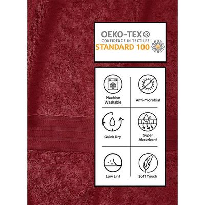 Ideal Home 100% Cotton 7 pc Bath Sheet Set Burgandy