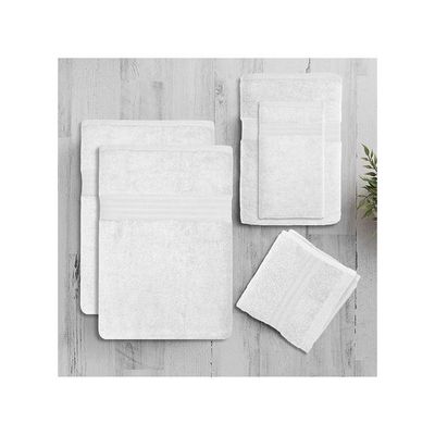 Extra Large Bath Towels Set (Pack of 6) 2 Bath Sheet 90x180cm, 1 Bath Towel 70x140cm, 1 Hand Towel 40x70cm, 2 Face Towel 30x30cm, White - 550 GSM 100% Cotton Soft Bathroom Towels, Quick Drying, Highly Absorbent, Perfect for Hotels, Spas and Homes Extra Large Bath Towels Set (Pack of 6) 2 Bath Sheet 90x180cm, 1 Bath Towel 70x140cm, 1 Hand Towel 40x70cm, 2 Face Towel 30x30cm, White - 550 GSM 100% Cotton Soft Bathroom Towels, Quick Drying, Highly Absorbent, Perfect for Hotels, Spas and Homes