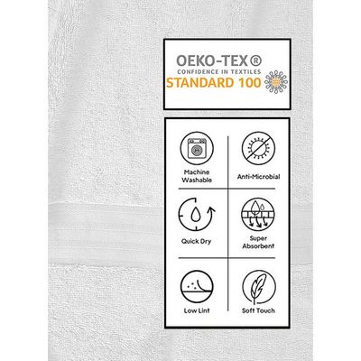 Ideal Home 100% Cotton 7 pc Bath Sheet Set White