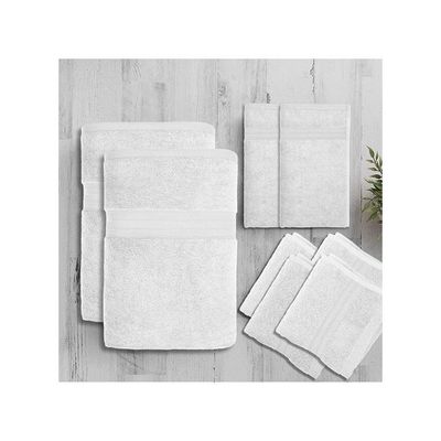 Ideal Home 100% Cotton 8 pc Bath Sheet Set White