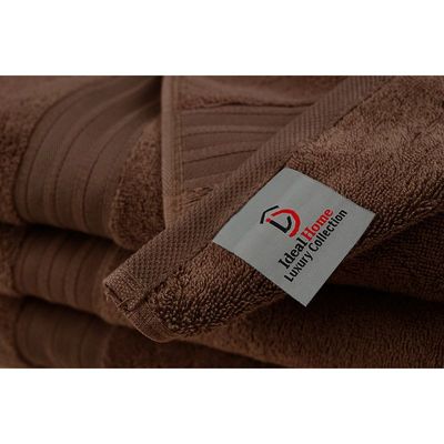 Ideal Home 100% Cotton 6 pc Bath Towel Set Dark Brown