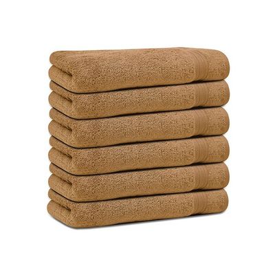 Ideal Home 100% Cotton 6 pc Bath Towel Set Camel
