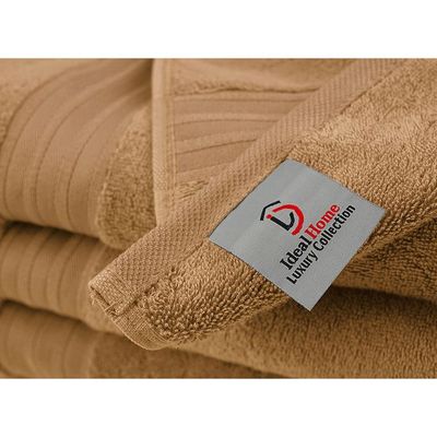 Ideal Home 100% Cotton 6 pc Bath Towel Set Camel