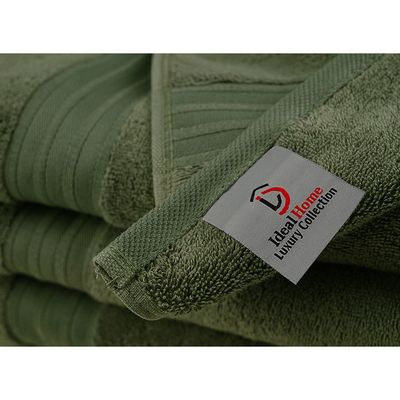 Ideal Home 100% Cotton 6 pc Bath Towel Set Army Green