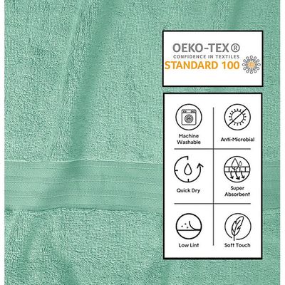 Ideal Home 100% Cotton 6 pc Bath Towel Set Mint Green