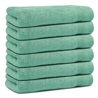 Ideal Home 100% Cotton 6 pc Bath Towel Set Mint Green