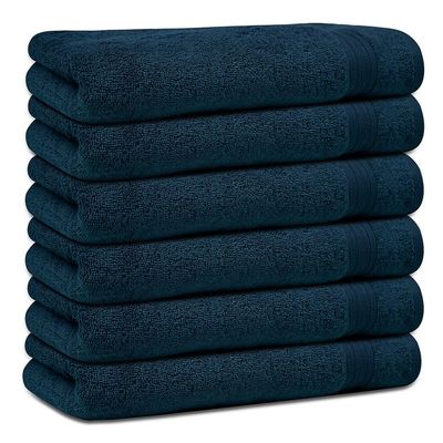 Ideal Home 100% Cotton 6 pc Bath Towel Set Navy Blue