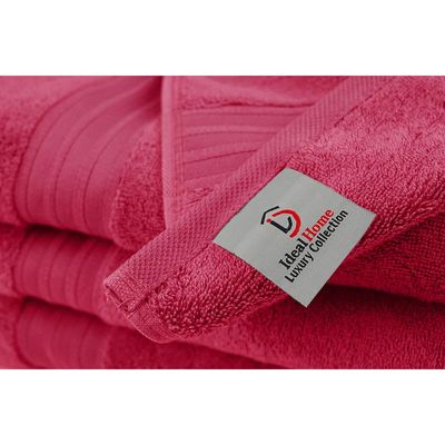 Ideal Home 100% Cotton 6 pc Bath Towel Set Pink 