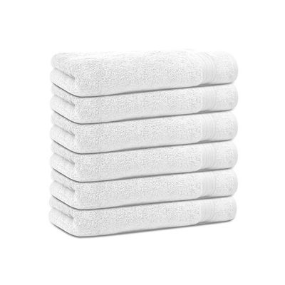 Ideal Home 100% Cotton 6 pc Bath Towel Set White