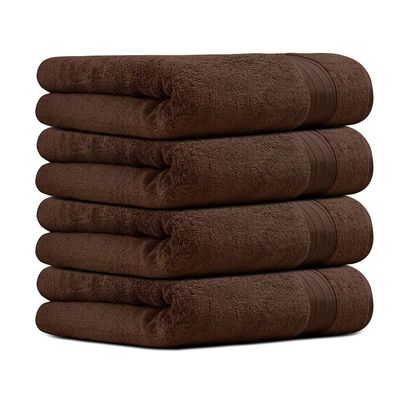 Ideal Home 100% Cotton 4 pc Bath Towel Set Dark Brown