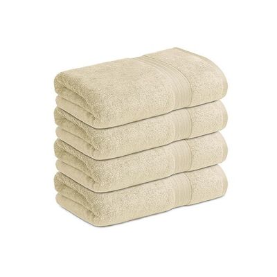 Ideal Home 100% Cotton 4 pc Bath Towel Set Cream