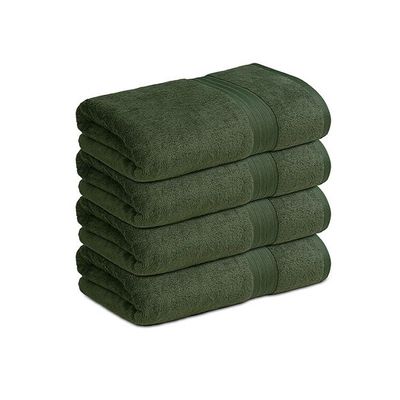 Ideal Home 100% Cotton 4 pc Bath Towel Set Army Green