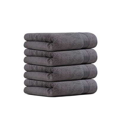 Ideal Home 100% Cotton 4 pc Bath Towel Set Charcoal