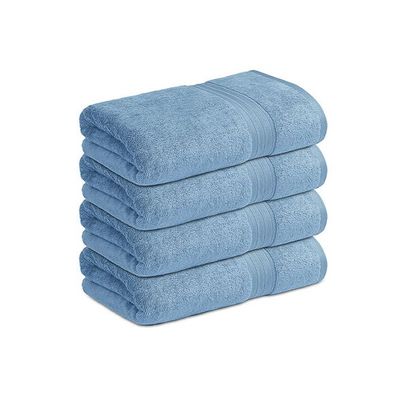 Ideal Home 100% Cotton 4 pc Bath Towel Set Sky Blue