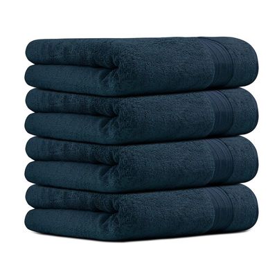 Ideal Home 100% Cotton 4 pc Bath Towel Set Navy Blue