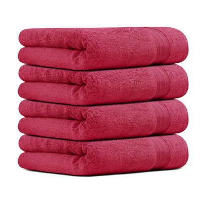 Ideal Home 100% Cotton 4 pc Bath Towel Set Pink 