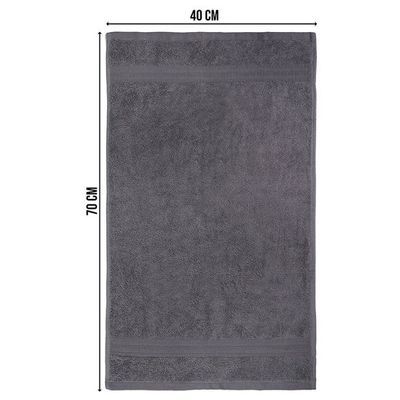 Ideal Home 100% Cotton 6 pc Hand Towel Set Charcoal