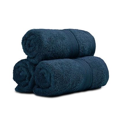 Ideal Home 100% Cotton 6 pc Hand Towel Set Navy Blue