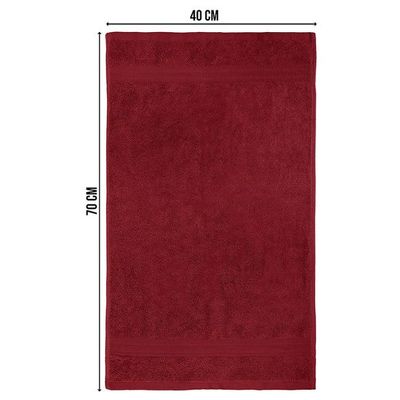 Ideal Home 100% Cotton 6 pc Hand Towel Set Burgandy