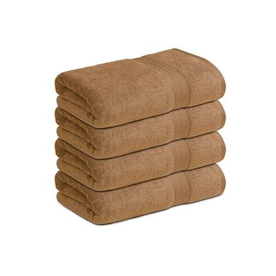 Ideal Home 100% Cotton 4 pc Gym Towel Set Camel