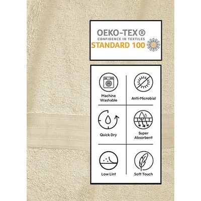 Ideal Home 100% Cotton 4 pc Gym Towel Set Cream