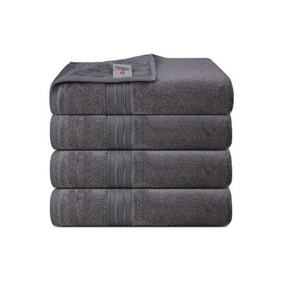 Ideal Home 100% Cotton 4 pc Gym Towel Set Charcoal