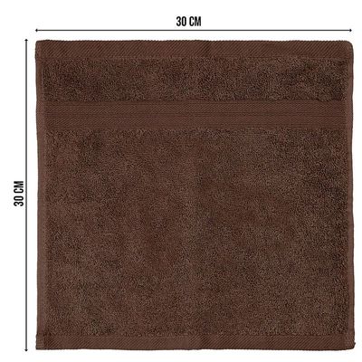 Ideal Home 100% Cotton 12 pc Face Towel Set Dark Brown