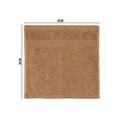 Ideal Home 100% Cotton 12 pc Face Towel Set Camel