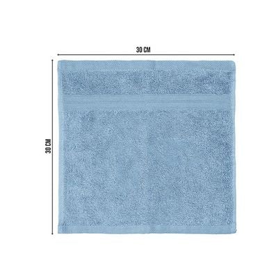 Ideal Home 100% Cotton 12 pc Face Towel Set Sky Blue