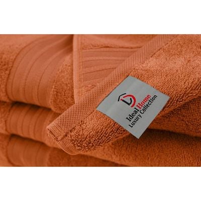 Ideal Home 100% Cotton 12 pc Face Towel Set Orange