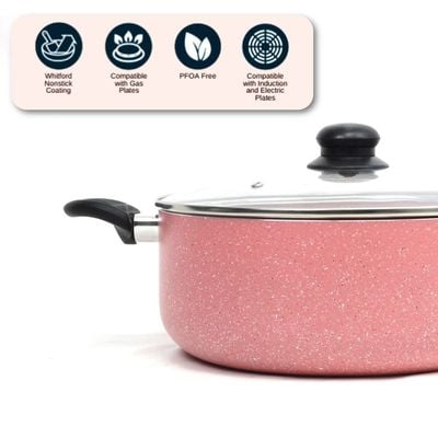 Auroware 11 Pcs Non Stick Cookware Pots and Pans Set Aluminium Dishwasher safe 3 Casserole with lid 1 Saucepan with Lid 1 Frying pan 2 Kitchen Utensils