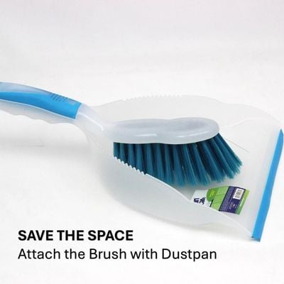 Clean & Care 2 Set Dustpan and Brush Set Durable, Multi-Purpose, Lightweight Cleaning Solution with Stiff Bristles, Ergonomic Grip, Assorted Colors Efficient Cleaning Perfect for Home, Office Car