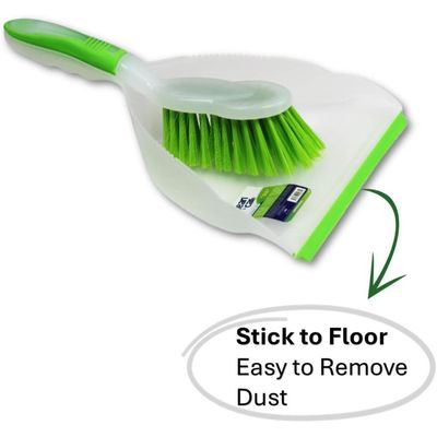 Clean & Care 2 Set Dustpan and Brush Set Durable, Multi-Purpose, Lightweight Cleaning Solution with Stiff Bristles, Ergonomic Grip, Assorted Colors Efficient Cleaning Perfect for Home, Office Car