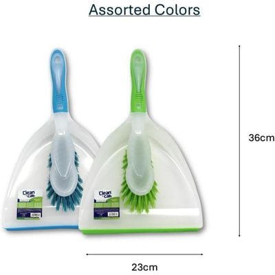 Clean & Care 3 Set Dustpan and Brush Set Durable, Multi-Purpose, Lightweight Cleaning Solution with Stiff Bristles, Ergonomic Grip, Assorted Colors Efficient Cleaning Perfect for Home, Office Car