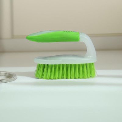 Clean & Care Cleaning Set Toilet Brush, Scrubbing Brush, Dish Brush and Wiper Squeezee Bathroom Floor Cleaning