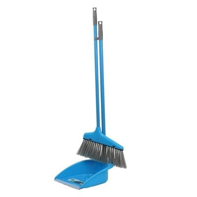 Clean & Care Dustpan with Broom Set Long Handle Household Cleaning tools Home Kitchen Stand up broom Sweeping Floor (ASSORTED)