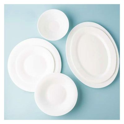 Melrich 12 Piece Opal ware Dinner Set Dishwasher Safe Microwave Safe BPA Free Dinner Plate Dessert Plate Serving Bowl Medium and Soup Bowl Serving Plate