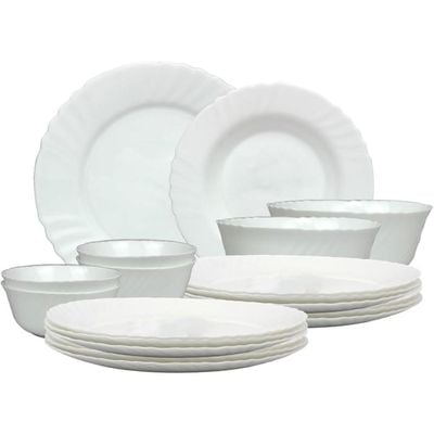 Melrich 20 Pcs Dinner set 6 Dinner Plate 6 Dessert Plate 6 Bowl 2 Serving Bowl Dishwasher Microwave Safe Scratch Heat Resistance Easy to Clean