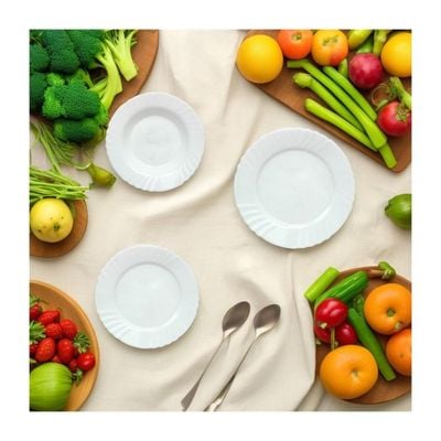 Melrich 27 Piece Dinner set 6 Dinner plate, 6 Dessert plate, 6 Soup plate, 6 Bowl, 2 Serving Plate, 1 Serving Bowl Dishwasher Microwave safe Scratch Resistance