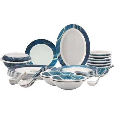 Melrich 26 Pcs Melamine Dinner Set Dinner Plate Soup Plate Bowls Serving plate Ladle Dishwasher safe Light Weight