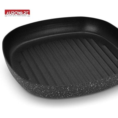 Auroware 24 Pcs Non Stick Complete Cookware Set, Frying pan, Casserole with Lid, Sauce pan, Grill Pan, Wok Pan, Tawa Pan, Kitchen Utensils,Table Mat and Knife Set frypan