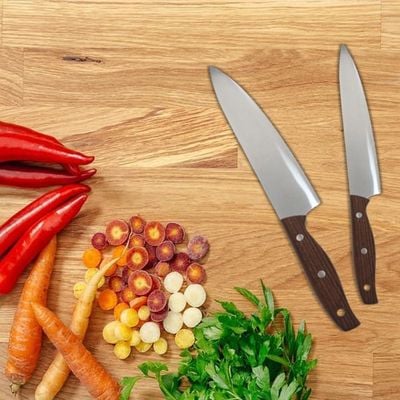 Auroware 6-Piece Kitchen Knife Set, Stainless Steel, Sharp, 6 Different Utility Knife, Chef Knife, Wooden non slip Handle Proffessional Kitchen tools