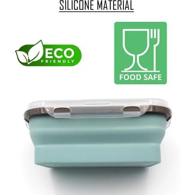 Auroware 2 Set Silicone School Lunch Box Collapsible Eco Friendly Food safe MIcrowave & Dishwasher safe LIght weight