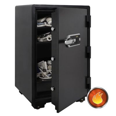 Mahmayi Large CE-LZ920FPB Safe for Home and Office with Display Digital Lock and Fingerprint Lock, Fireproof Resistant, Protect Valuables, Documents, and Jewelry from Fire and Theft - Black 