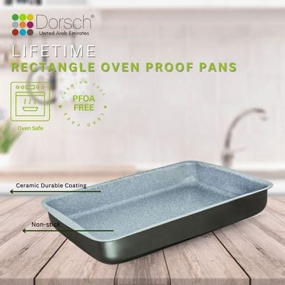 Dorsch Home Non-Stick Rectangular Roasting Pan | Premium Bakeware with ProGlider Coating and 2 Years Warranty (45 CM)
