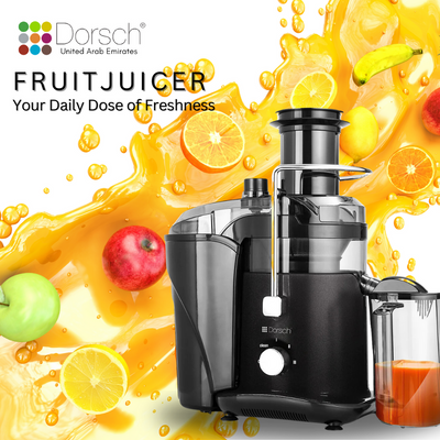 Dorsch Premium Fruit Juicer - Self-Cleaning Function, 3-Speed Precision, Large 3.0L Pulp Container, 800ML Jug, Overheat Protection, 2-Year Warranty
