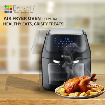 Dorsch Oven Air Fryer AF-100: 10 Built-In Programs,1800W, Spacious 16L Capacity, No Pre-heating Necessary, Effortless Cleaning Design, 2 Years Warranty
