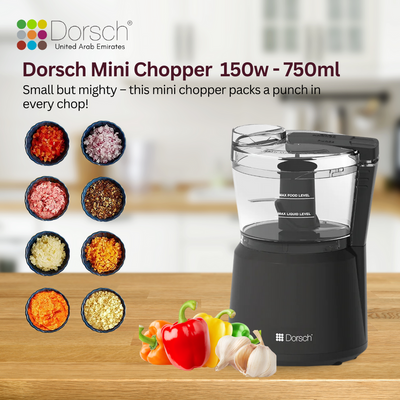 Dorsch Mini Chopper MCP-94 | 2 Speeds Controls, 750ml Bowl | 150W Power | Stainless Steel Blades | Versatile Kitchen Appliance with 2-Year Warranty
